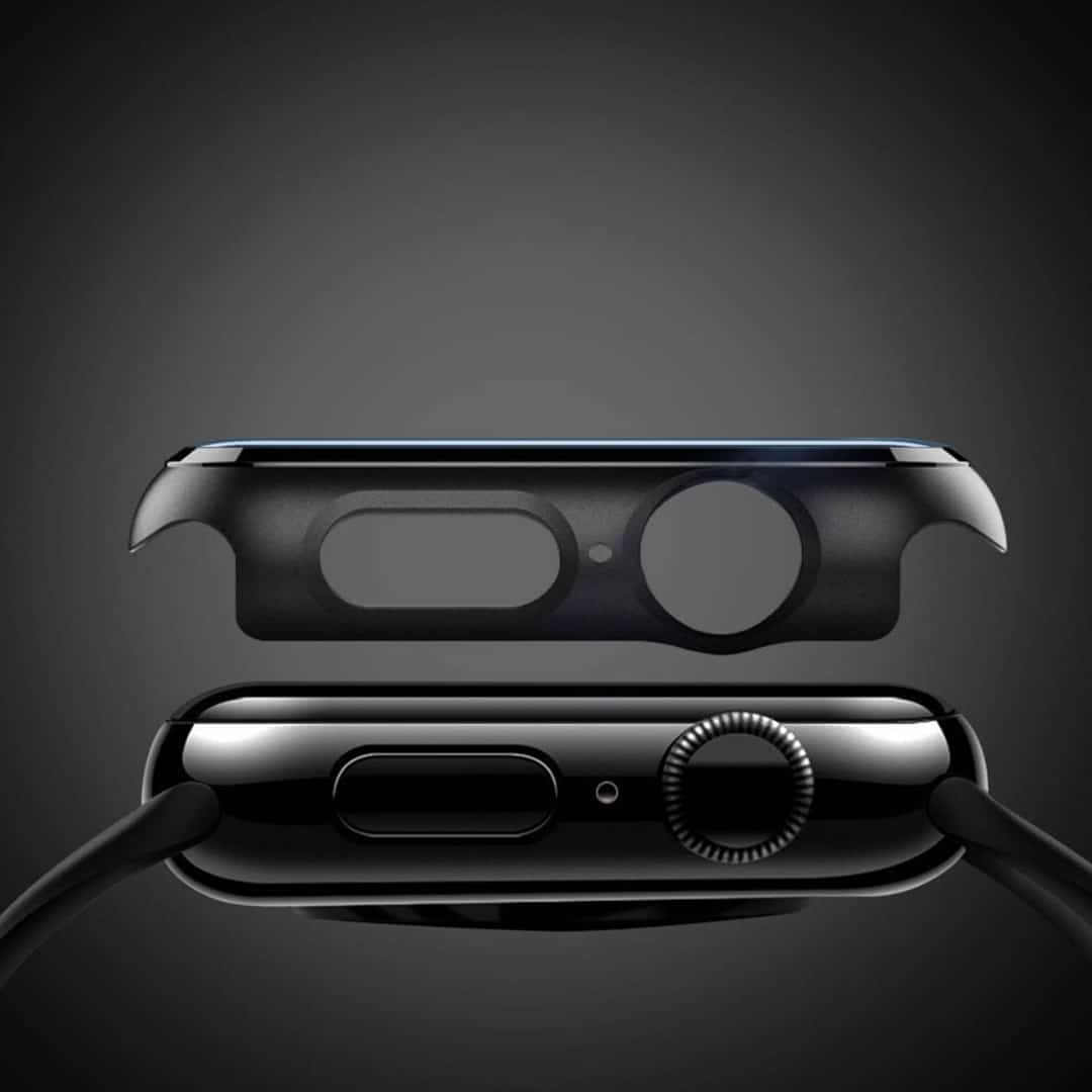 Apple Watch Case with 9H Tempered Glass - Black