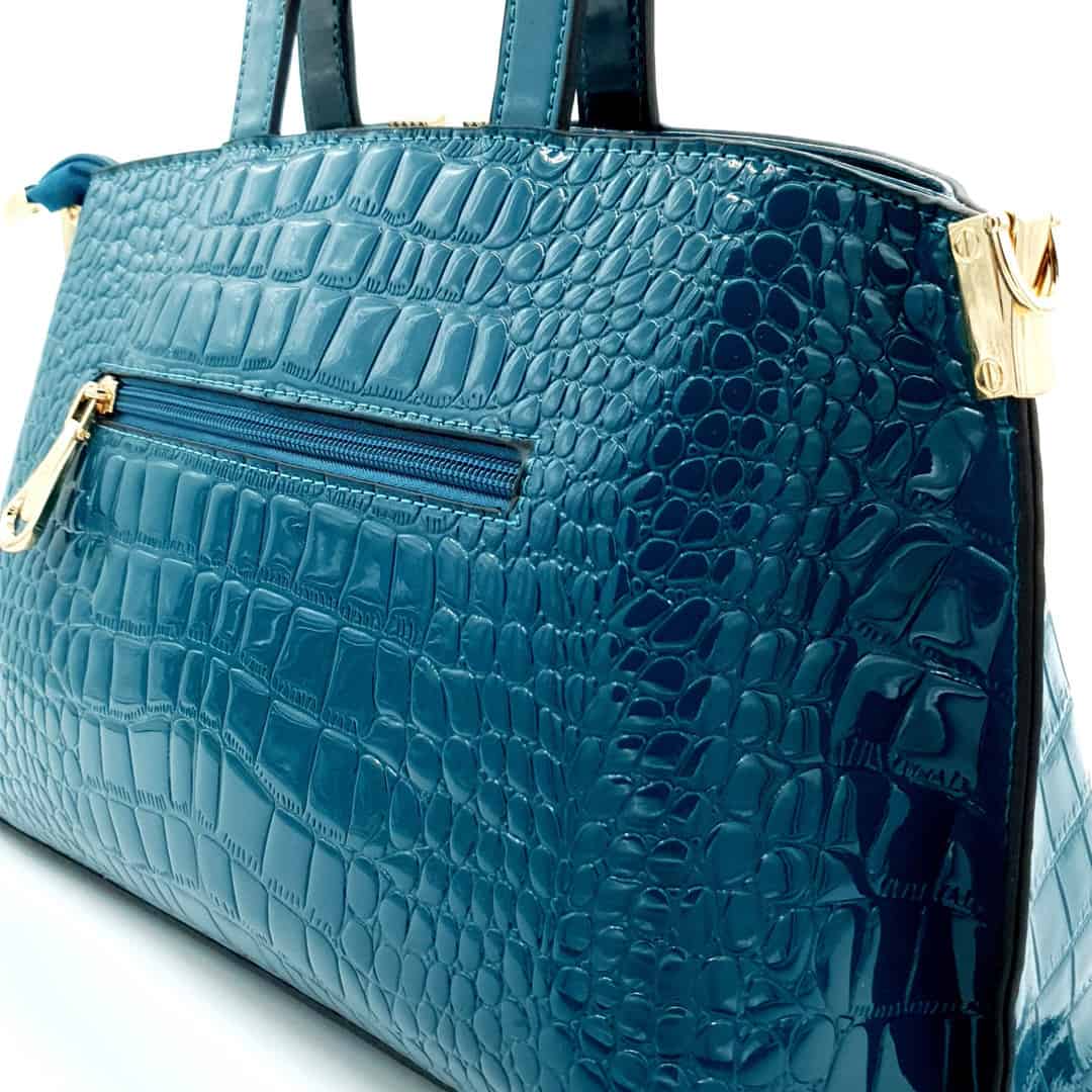 Croco Effect Premium Satchel Handbag - Shoppodiction.com