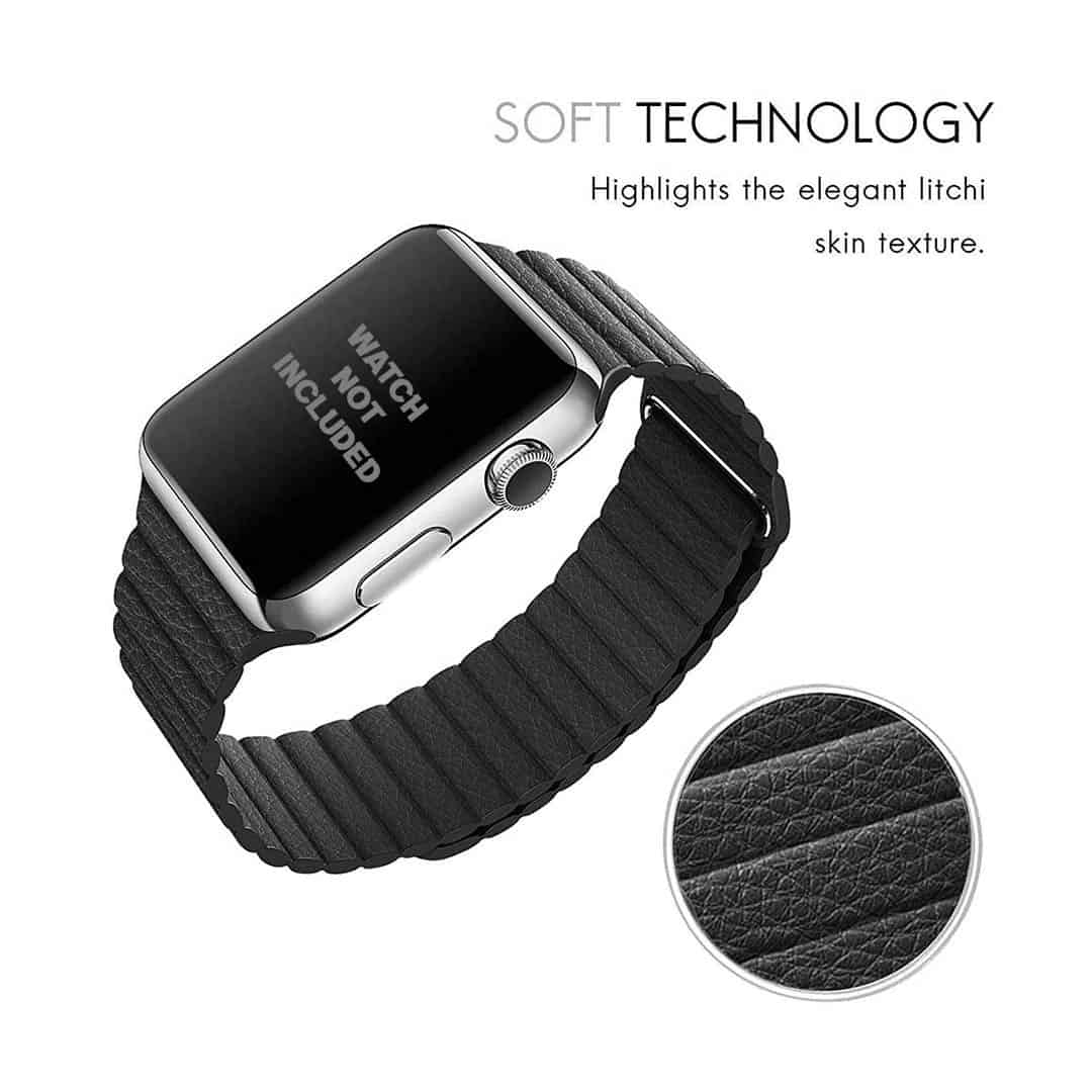 Magnetic Tactile Watch with a Black Metal Face and a Black Steel Mesh Band  | LS&S