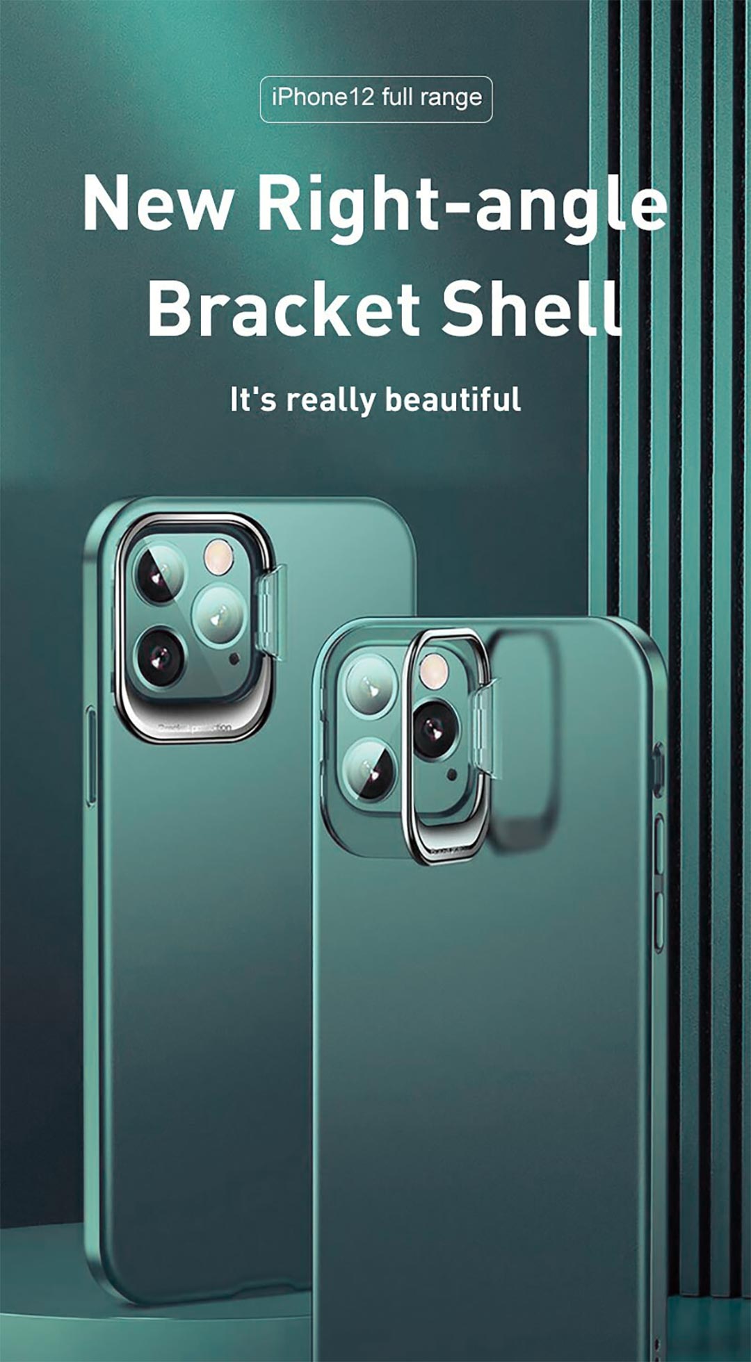 Transparent Bracket Protective Case for iPhone 12/12Pro
