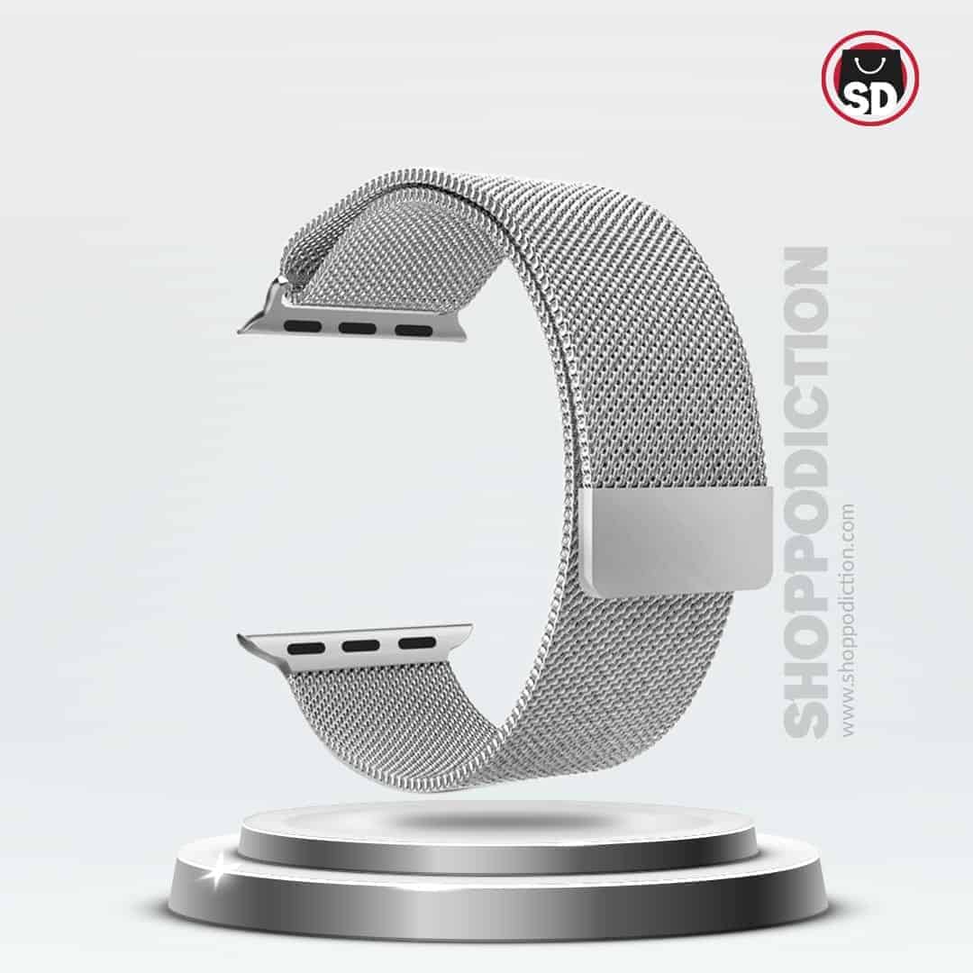 Silver Milanese Loop Apple Watch Band - Shoppodiction.com