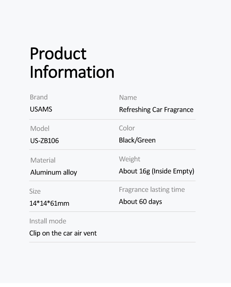 USAMS Car Air Vent Fragrance Aromatherapy
