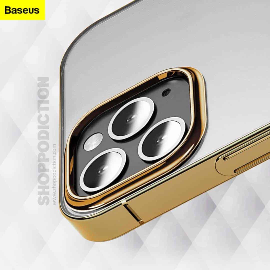 Baseus®️ Premium Golden Bumper with Transparent Case