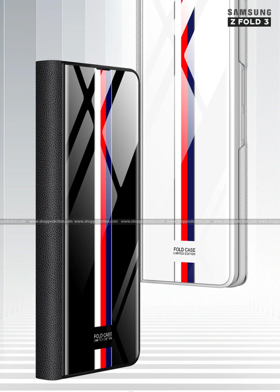 Luxury Tempered Glass Leather Flip Case Samsung Z Fold 3